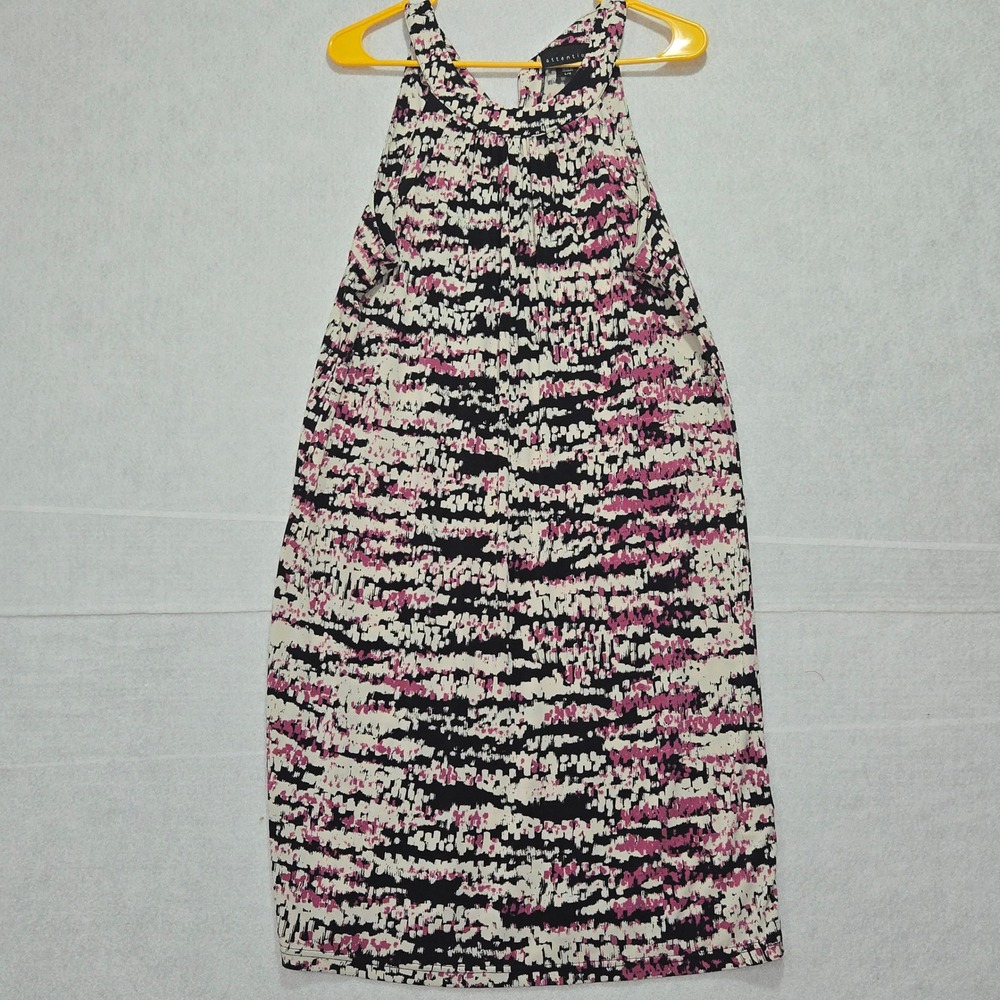 L#15 Attention Women's Abstract Print Sleeveless Halter Neck Midi Dress Size L